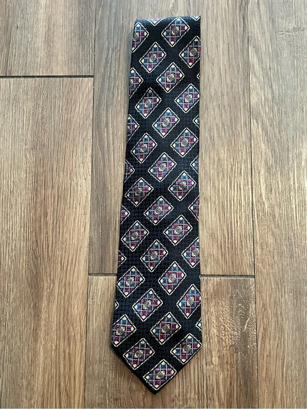 Valentino Cravatte Made in Italy Silk Printed Neck Tie Vintage